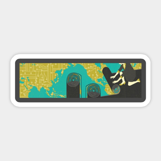 Global IT Sticker by Neil Webb | Illustrator